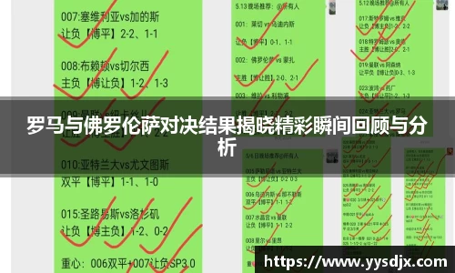罗马与佛罗伦萨对决结果揭晓精彩瞬间回顾与分析